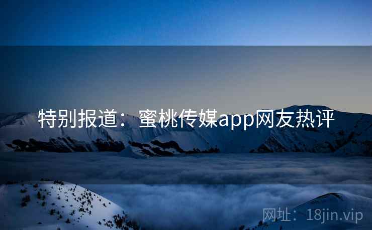 特别报道：蜜桃传媒app网友热评